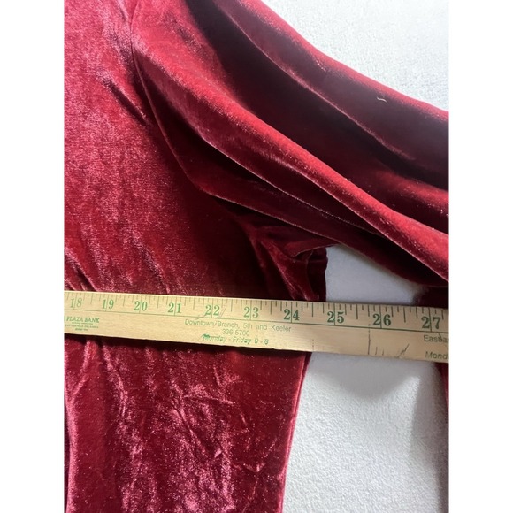 Soft Surroundings Velvet Tunic Mock Neck Women's 2XL Whimsy Maroon - Picture 3 of 10